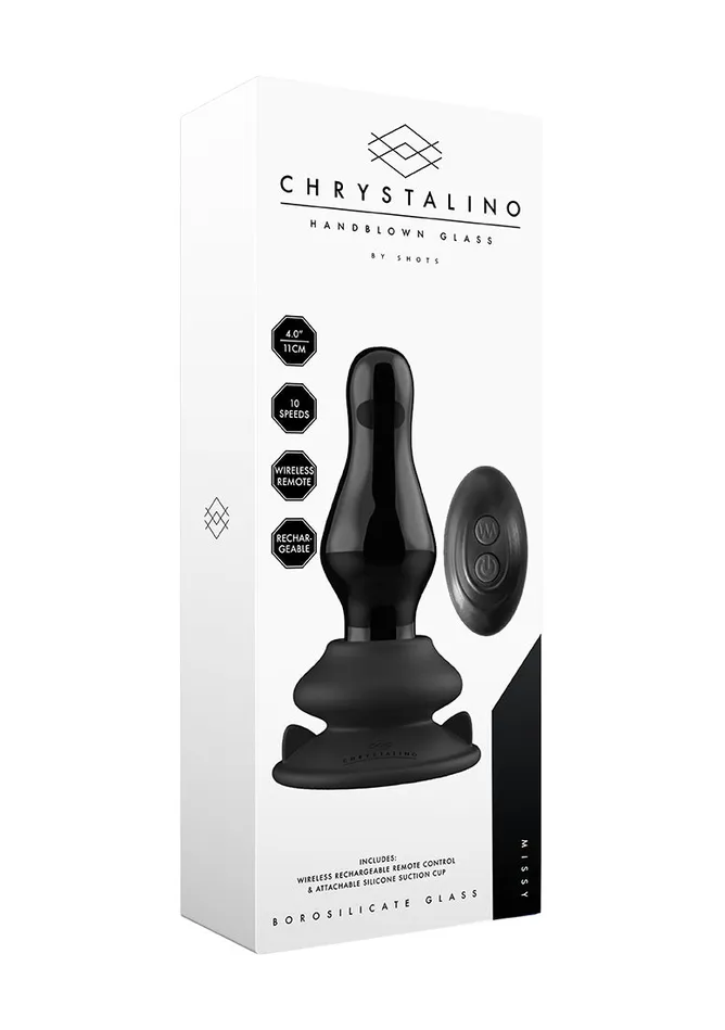 Shots America Female Sex Toys Missy Glass Vibrator With Suction Cup And Remote Rechargeable 10 Speed