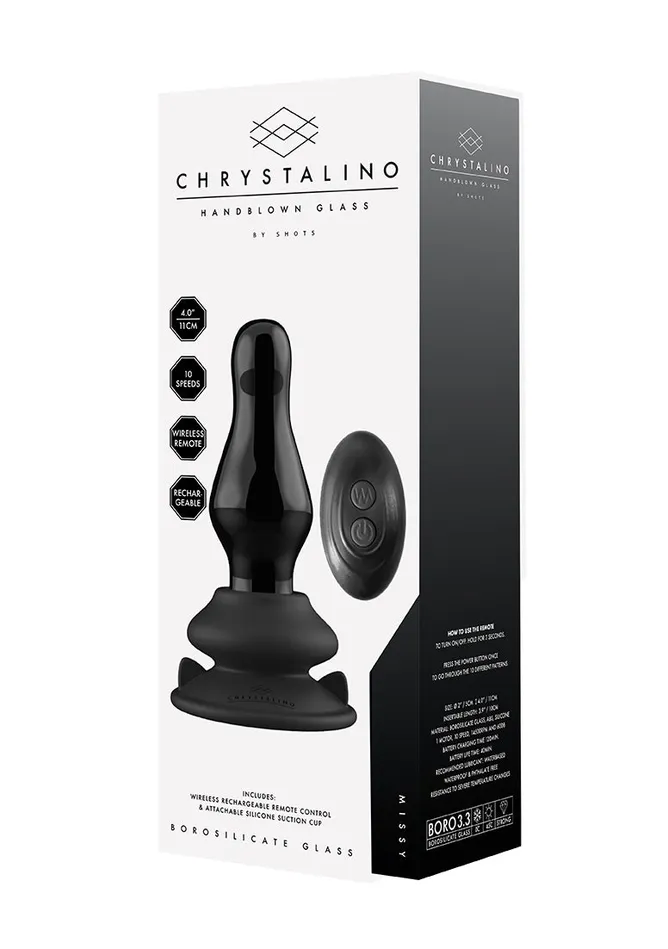 Shots America Female Sex Toys Missy Glass Vibrator With Suction Cup And Remote Rechargeable 10 Speed