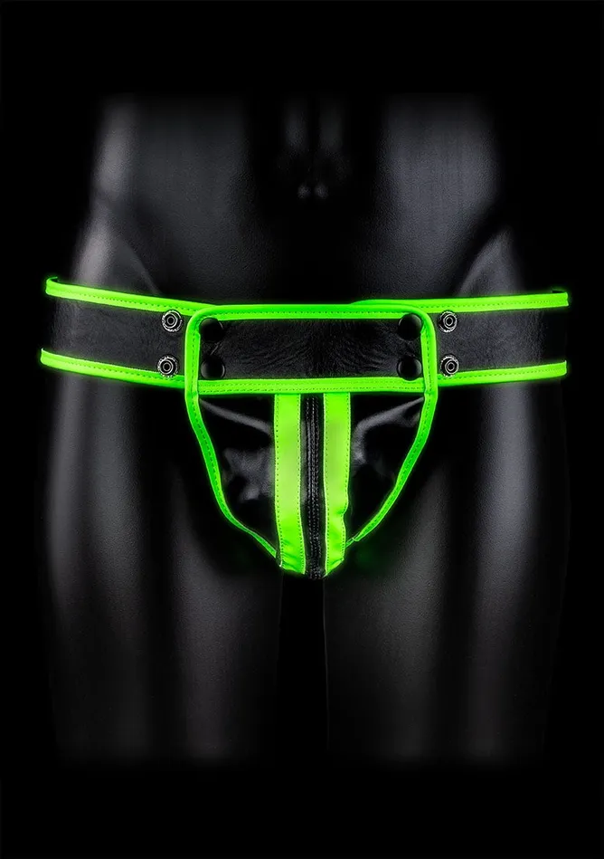 Shots America Female Sex Toys Striped Jock Strap Glow In The Dark