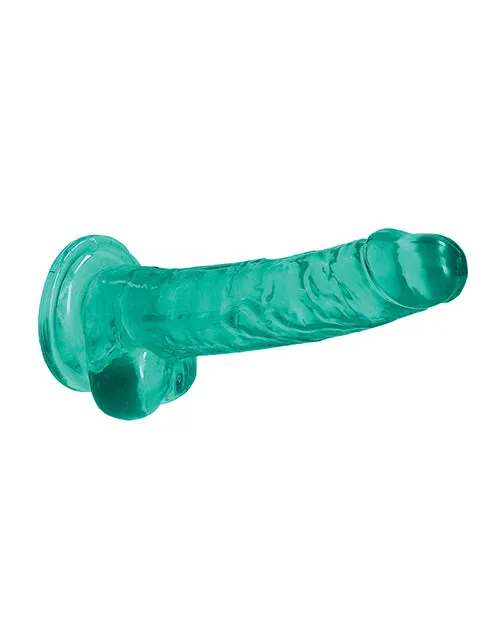 Shots America LLC Female Sex Toys Realrock Crystal Clear 7 Dildo with Balls Turquoise