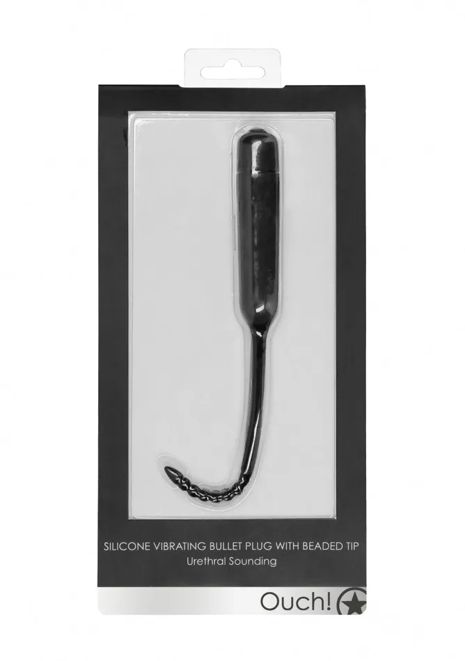 Silicone Vibrating Bullet Plug With Beaded Tip Urethral Sounding Shots America Male Sex Toys