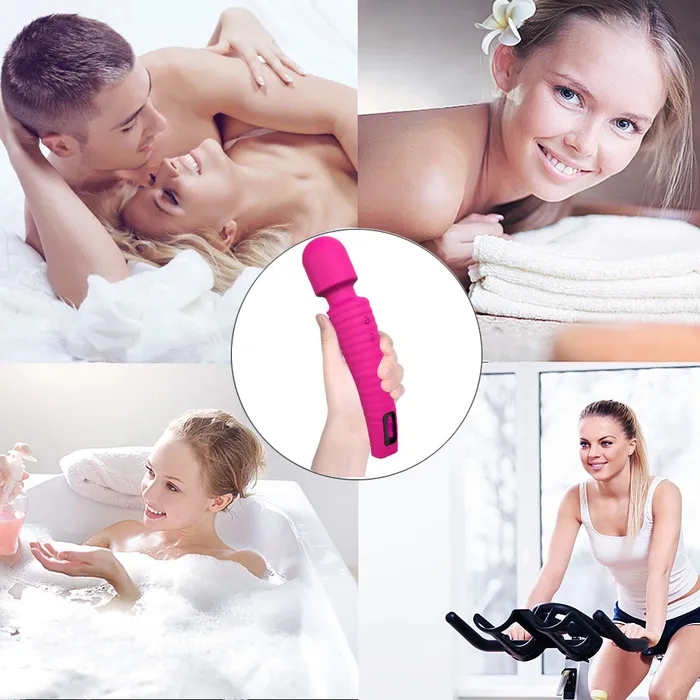 Sorlove Female Sex Toys 360 Flexible Neck 9 Intensities Wand Massager with 9 Color LED Lights