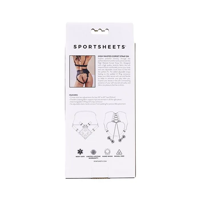 Sportsheets High Waisted StrapOn Corset Black Sportsheets International Female Sex Toys