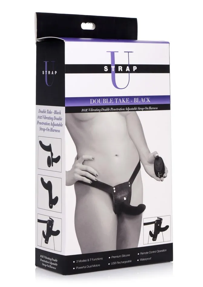 STRAP U Female Sex Toys Strap U Double Take Double Penetration Rechargeable Silicone Vibrating StrapOn Harness