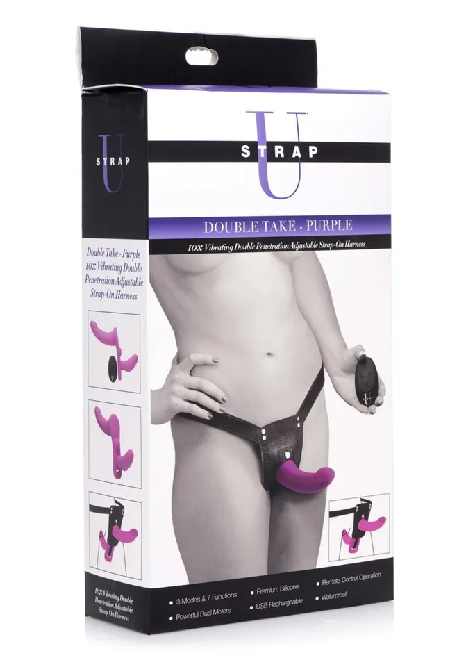 STRAP U Female Sex Toys Strap U Double Take Double Penetration Rechargeable Silicone Vibrating StrapOn Harness