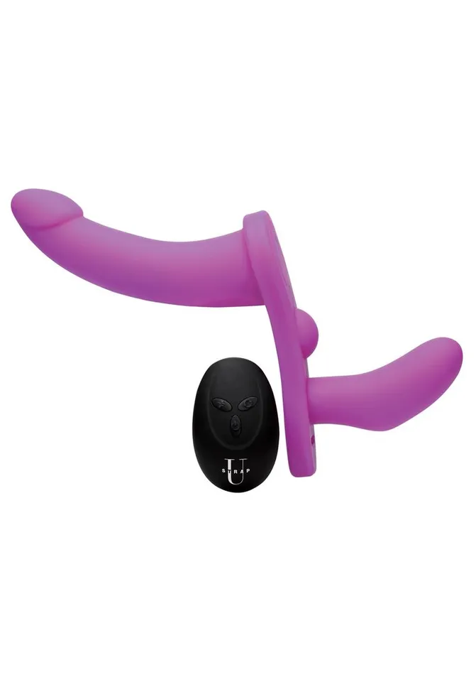 STRAP U Female Sex Toys Strap U Double Take Double Penetration Rechargeable Silicone Vibrating StrapOn Harness