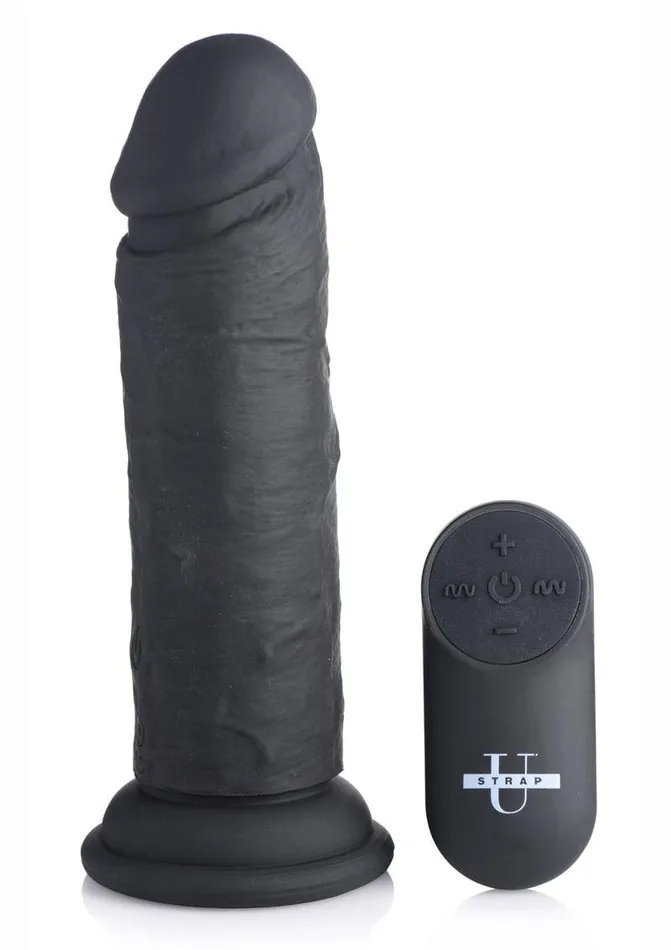 STRAP U Female Sex Toys Strap U Power Player 28x Vibrating Silicone Rechargeable Dildo 65in with Remote Control