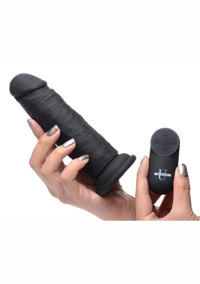 STRAP U Female Sex Toys Strap U Power Player 28x Vibrating Silicone Rechargeable Dildo 65in with Remote Control