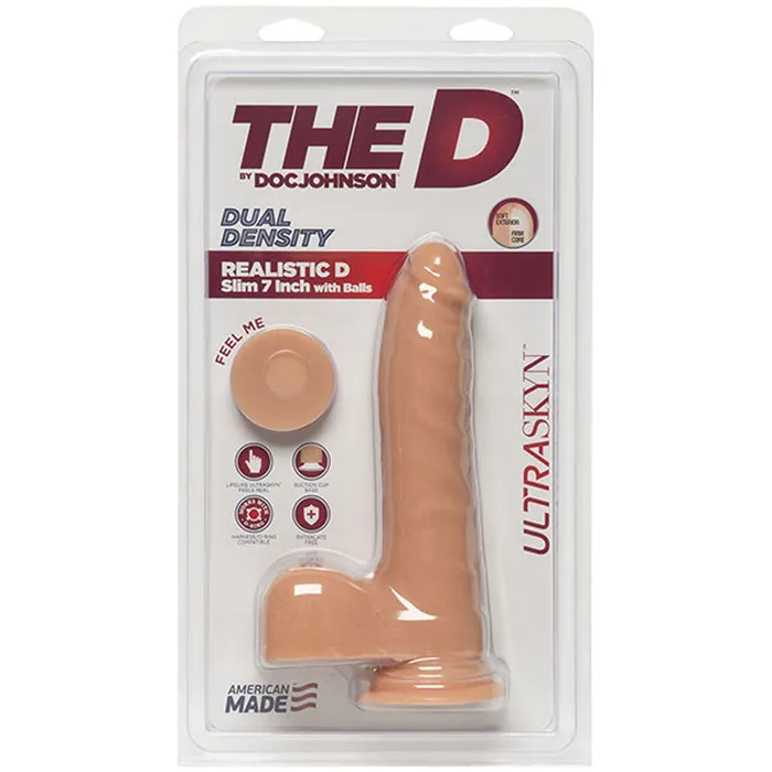 The D Realistic D Slim w Balls Doc Johnson Dildos