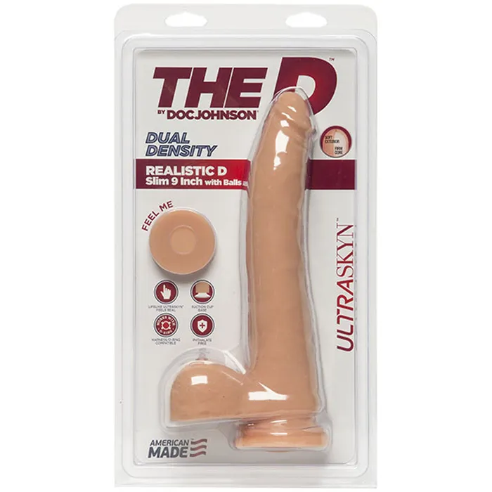 The D Realistic D Slim w Balls Doc Johnson Dildos