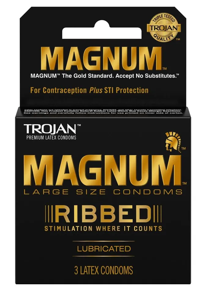 Trojan Female Sex Toys Trojan Magnum Ribbed Lubricated Latex Condoms