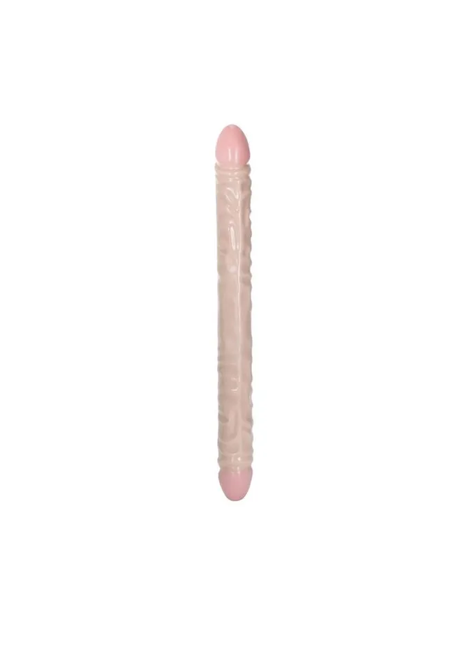 Vanilla Duo Veined Double Dildo Lifelike Dongs Dildos