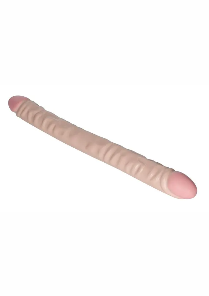 Vanilla Duo Veined Double Dildo Lifelike Dongs Dildos