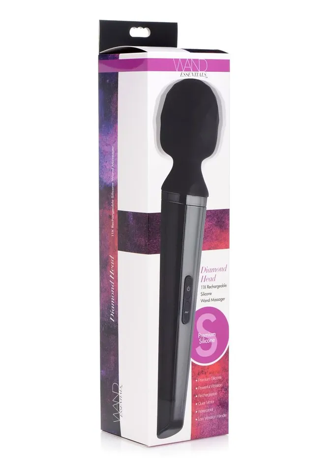 Wand Essentials Diamond Head Rechargeable Silicone Wand Massager Wand Essentials Female Sex Toys