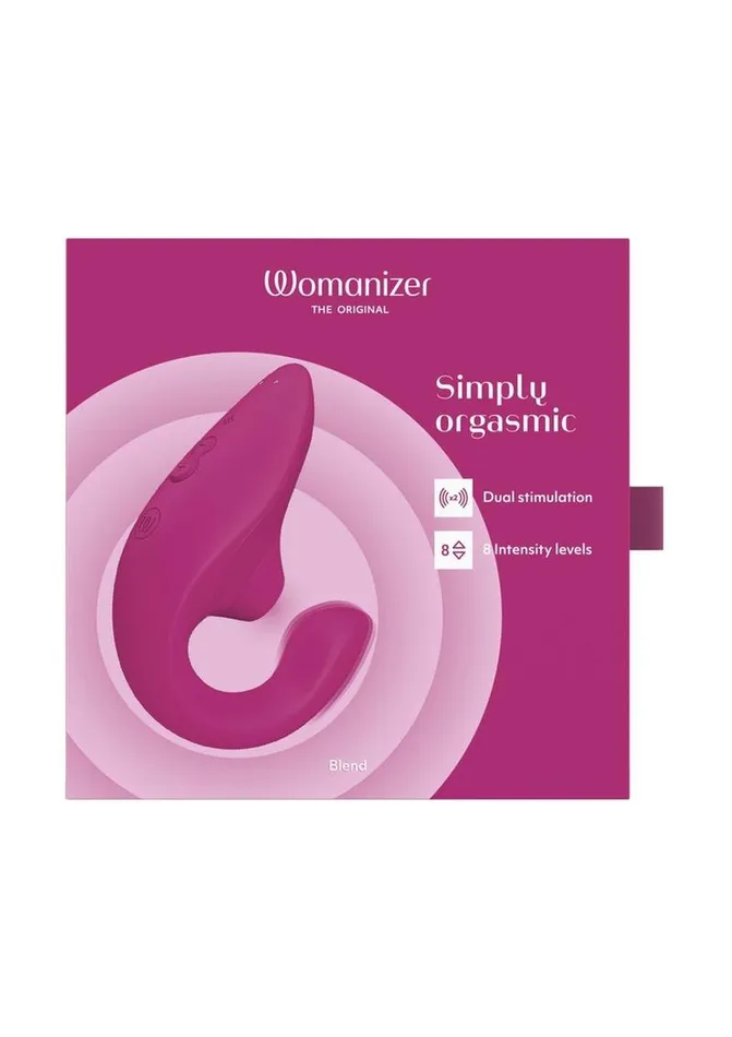 Womanizer Blend Rechargeable Silicone Vibrator with Clitoral Stimulator Vibrant Womanizer Female Sex Toys