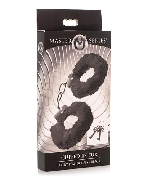 Xr LLC Anal Master Series Cuffed In Fur Handcuffs Black