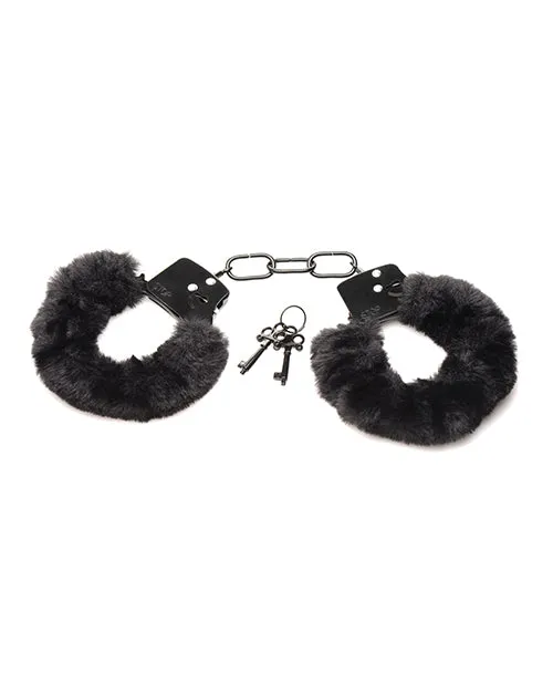 Xr LLC Anal Master Series Cuffed In Fur Handcuffs Black