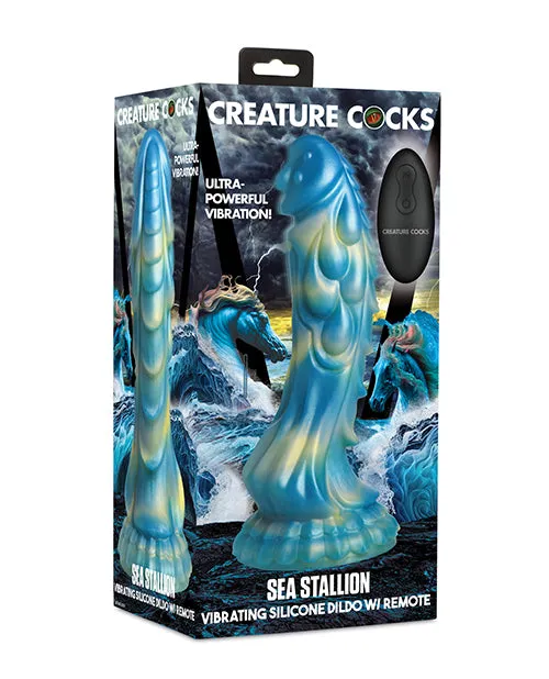 Xr LLC Dildos Creature Cocks Sea Stallion Vibrating Dildo BlueYellow